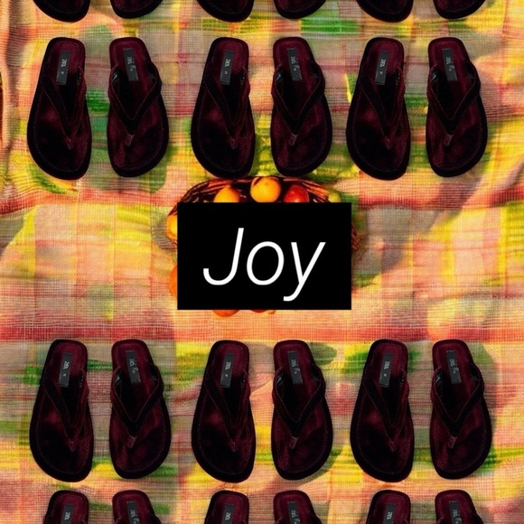 Zara  Velvet Flip Flops Burgundy size 35 US 5 - Picture 6 of 9